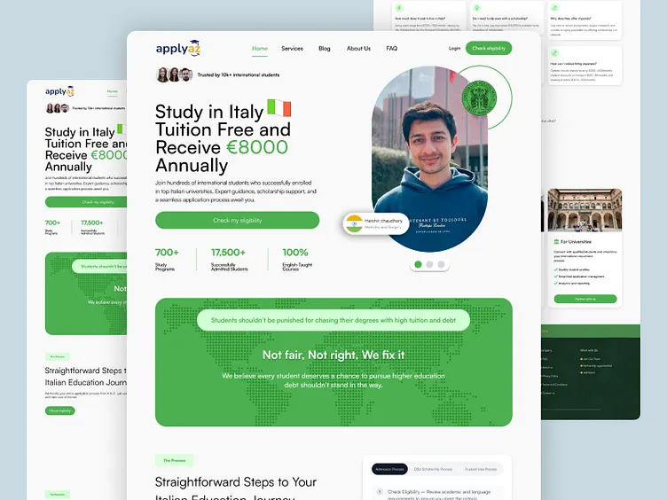 Study in Italy – Landing Page UI 🇮🇹